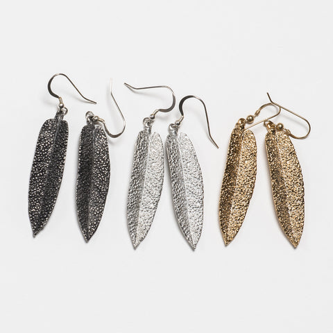 Sage Earrings - Bright Silver